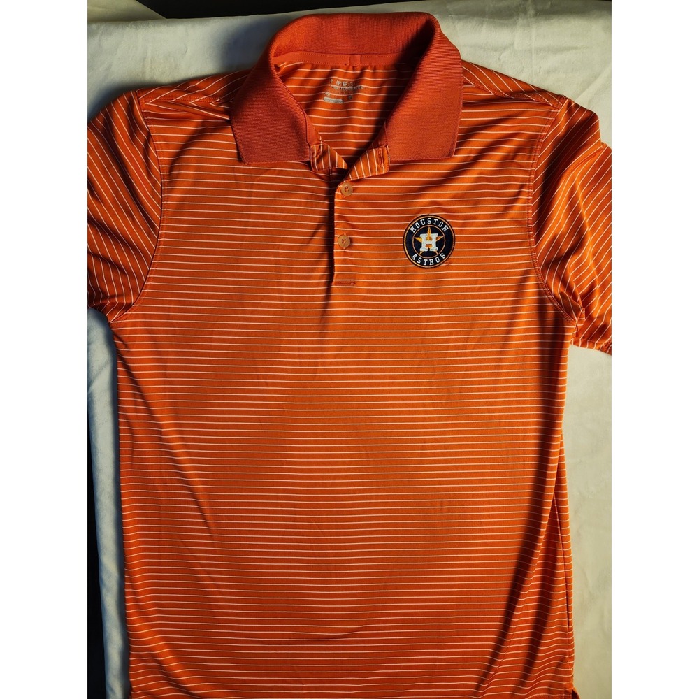 Nike Houston Astros MLB Dri-FIT Orange Polo Shirt Size L Officially Licensed